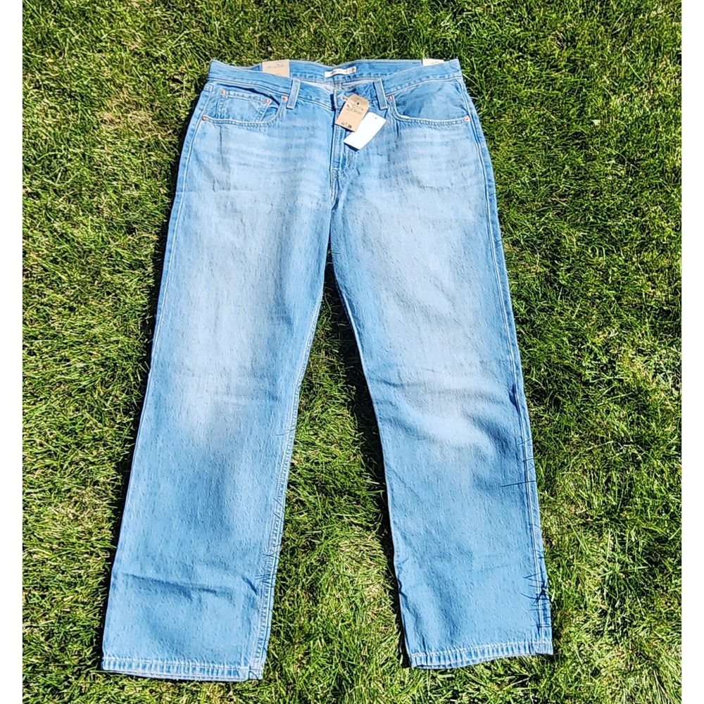 Levi's Low Pro Straight Jeans Womens 33 Blue Denim Mid Rise Relaxed Light Wash